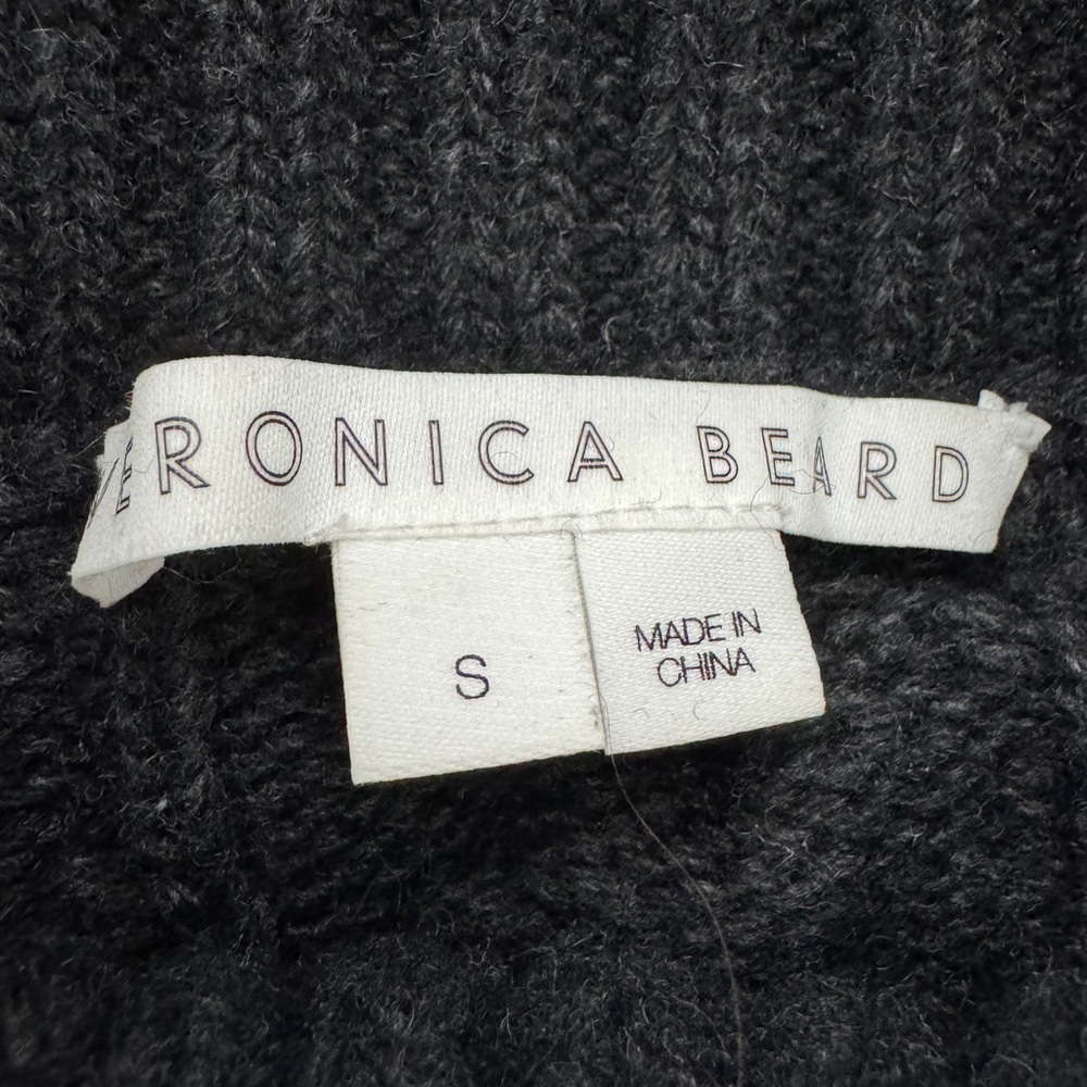 Veronica Beard Women's Long Sleeve Wool Cable Knit Sereia Sweater Charcoal Small - Picture 7 of 8